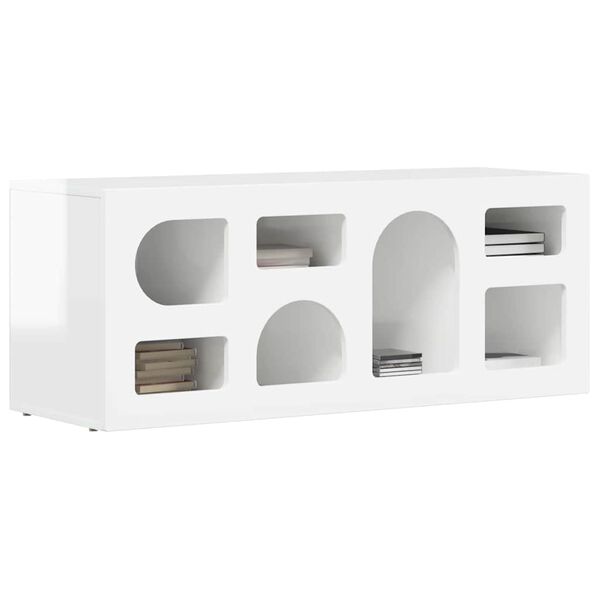 vidaXL Mueble de TV brillante 100 x 35 x 40 cm Madera de ingenier&iacute;a