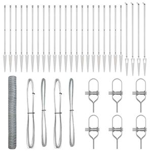 vidaXL Poste de Valla Plateado