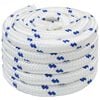 vidaXL Cuerda multiusos 40 mm 25 m Blanco y Azul PP 9600 kg Carga m&aacute;x.