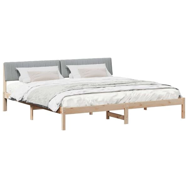 vidaXL Estructura de cama Marr&oacute;n y gris claro 200 x 200 cm