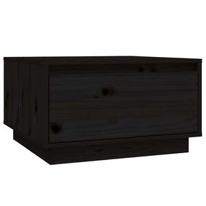vidaXL Mesa de centro de madera maciza de pino negro 55x56x32 cm
