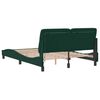 vidaXL Estructura de cama con LED sin colch&oacute;n terciopelo verde oscuro 140x200 cm