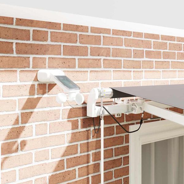 vidaXL Toldo Retr&aacute;ctil Gris Claro 350 x 250 cm Poli&eacute;ster y metal