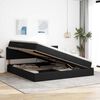 vidaXL Cama con almacenamiento y LED con LED Negro 200 x 200 cm tela