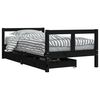 vidaXL Estructura cama infantil y cajones madera pino negro 80x160 cm
