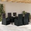 vidaXL Conjunto de Comedor de Jard&iacute;n 7 pcs Negro rat&aacute;n sint&eacute;tico
