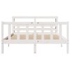 vidaXL Estructura de cama sin colch&oacute;n madera de pino blanca 120x200 cm