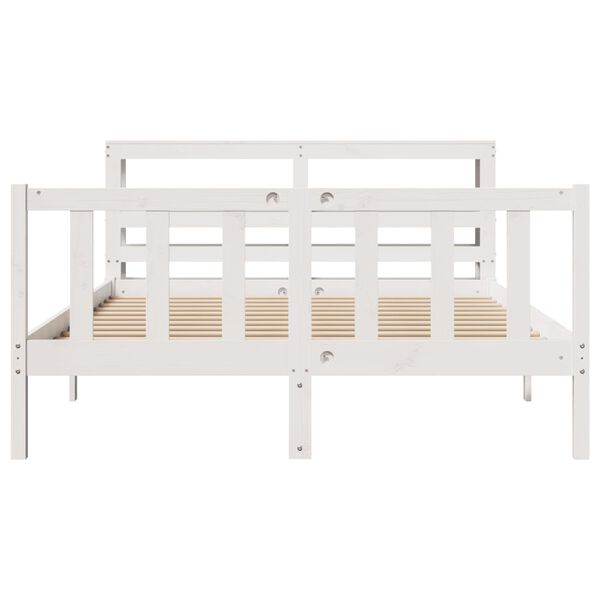vidaXL Estructura de cama sin colch&oacute;n madera de pino blanca 120x200 cm