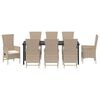 vidaXL Conjunto de Comedor de Jard&iacute;n 9 pcs Beige rat&aacute;n sint&eacute;tico