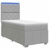 vidaXL Cama de muelles con LED y colch&oacute;n Gris Claro 80 x 200 cm Tela