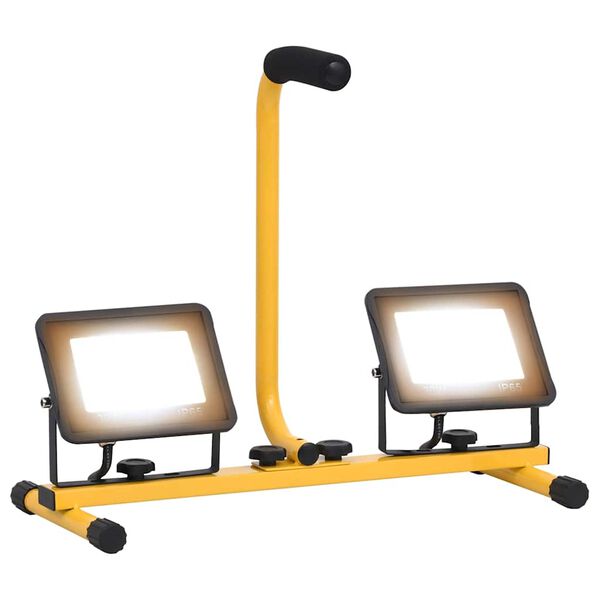 vidaXL Foco LED con asa 2x30 W blanco cálido