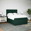 vidaXL Cama box spring con colch&oacute;n terciopelo verde oscuro 140x200 cm