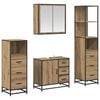 vidaXL Juego de muebles de ba&ntilde;o con caj&oacute;n 4 pcs Roble artesanal