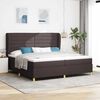 vidaXL Cama tipo Box Spring Marr&oacute;n Oscuro 200 x 200 cm tela