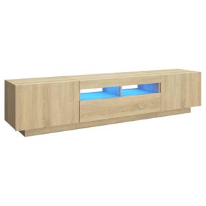 vidaXL Armario TV con luces LED color roble Sonoma 180x35x40 cm