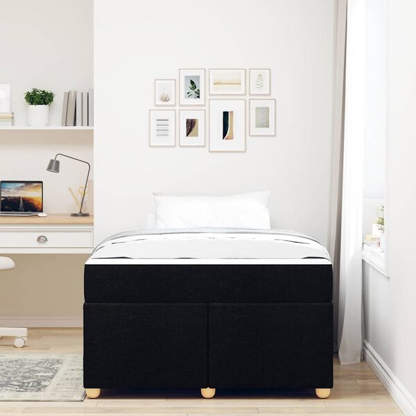 vidaXL Estructura de cama con colch&oacute;n Negro 120 x 190 cm tela