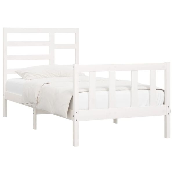 vidaXL Estructura de cama sin colchón madera de pino blanca 90x200 cm