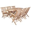 vidaXL Conjunto de Muebles de Jard&iacute;n 7 uds. Natural