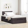 vidaXL Cama otomana con colch&oacute;n marr&oacute;n oscuro 120x200 cm tela