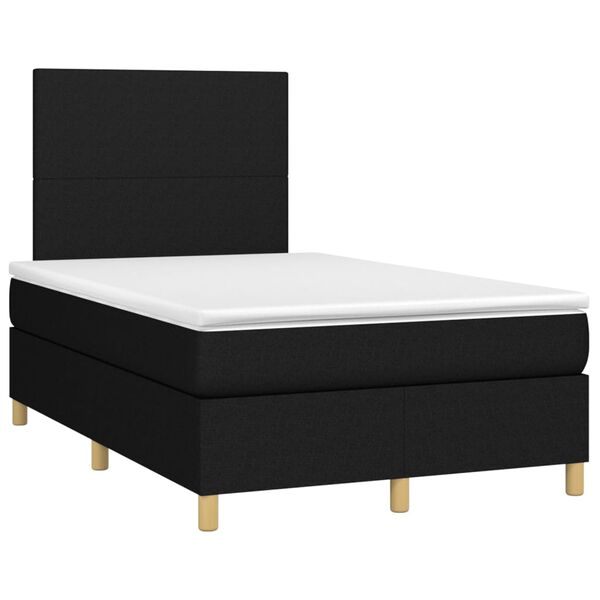 vidaXL Cama box spring con colch&oacute;n tela negro 120x200 cm
