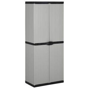 vidaXL Armario de jard&iacute;n con 3 estantes gris y negro 68x40x168 cm