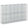 vidaXL Cama elevada de gavi&oacute;n 3 uds. 250 x 50 x 150 cm Plateado