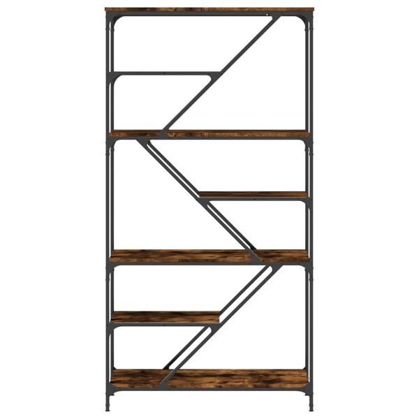 vidaXL Estanter&iacute;a madera de ingenier&iacute;a acero roble ahumado 91x36x176cm