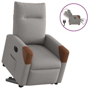 vidaXL Sill&oacute;n el&eacute;ctrico reclinable elevable de tela gris taupe
