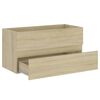vidaXL Armario lavabo madera contrachapada roble Sonoma 90x38,5x45 cm
