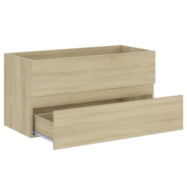 vidaXL Armario lavabo madera contrachapada roble Sonoma 90x38,5x45 cm
