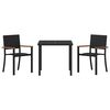 vidaXL Conjunto de Comedor de Jard&iacute;n 3 pcs Negro