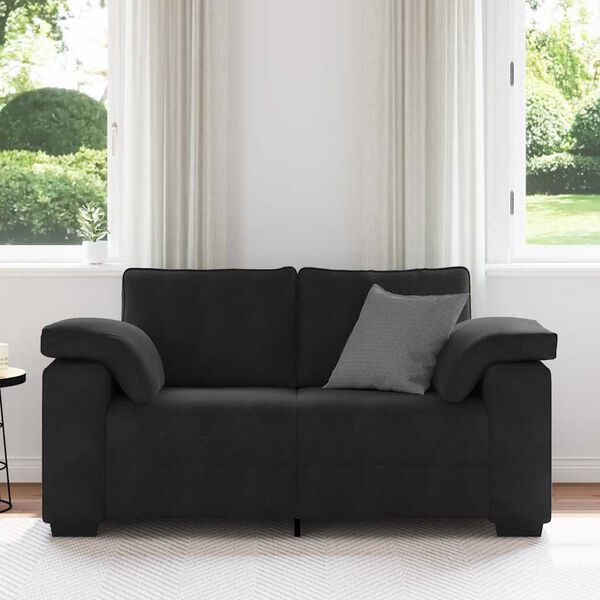 vidaXL Sofá Loveseat Terciopelo Negro 120 cm