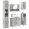 vidaXL Juego de muebles de ba&ntilde;o con caj&oacute;n 5 pcs Gris Concreto