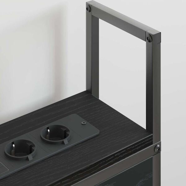 vidaXL Cabecero de Almacenamiento con Estaci&oacute;n de Carga Roble negro