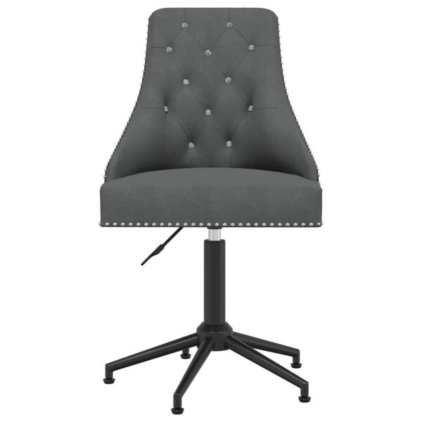 vidaXL Silla de oficina giratoria de terciopelo gris oscuro