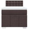 vidaXL Cama box spring con colch&oacute;n tela marr&oacute;n oscuro 90x190 cm