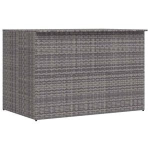 vidaXL Caja de almacenaje jard&iacute;n rat&aacute;n sint&eacute;tico gris 150x100x100 cm