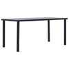vidaXL Mesa de comedor de MDF negro y gris hormig&oacute;n 160x80x75 cm