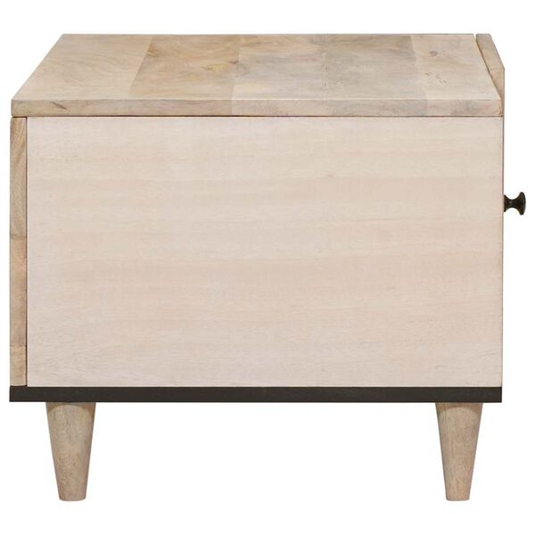 vidaXL Mesa de Caf&eacute; Beige 80 x 50 x 40 cm Madera maciza de Acacia