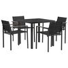 vidaXL Juego de muebles de exterior 5 pcs Negro y Antracita Textileno