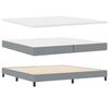vidaXL Cama tipo Box Spring con colch&oacute;n Gris claro 200 x 200 cm tela