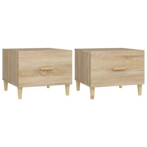vidaXL Mesas de centro 2 uds madera ingenier&iacute;a roble Sonoma 50x50x40cm
