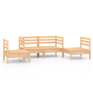vidaXL Juego de muebles de jard&iacute;n 4 piezas madera maciza de pino