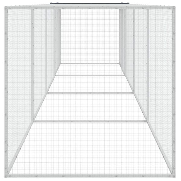 vidaXL Gallinero con techo acero galvanizado antracita 403x98x90 cm