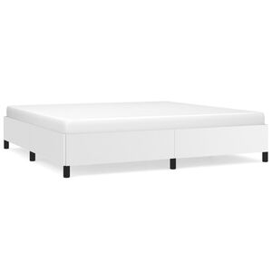 vidaXL Estructura de cama sin colch&oacute;n cuero sint&eacute;tico blanco 200x200cm