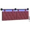vidaXL Cabecero colgante Con luz LED Rojo vino Tela