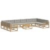 vidaXL Conjunto de sof&aacute;s de exterior 11 uds. Blanco y Gris Claro