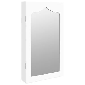 vidaXL Espejo con joyero de pared blanco 37,5x10x67 cm