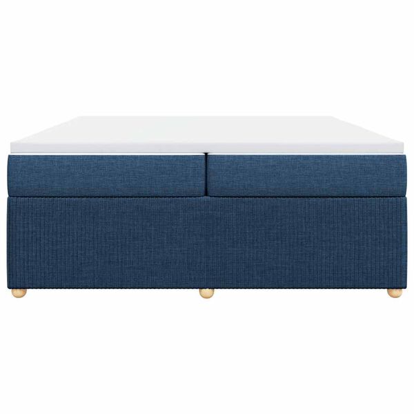 vidaXL Cama box spring con colch&oacute;n tela azul 200x200 cm