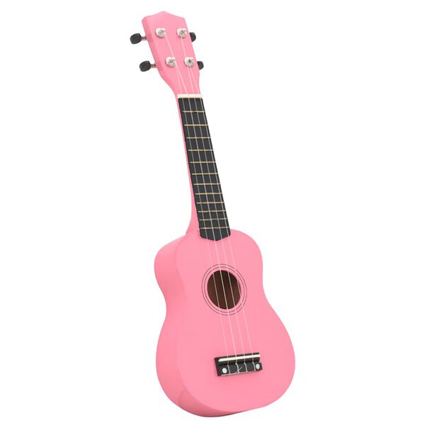 vidaXL Set de ukelele soprano con funda para ni&ntilde;os rosa 21"